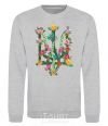 Sweatshirt Coat of arms with flowers sport-grey фото