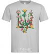 Men's T-Shirt Coat of arms with flowers grey фото