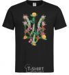 Men's T-Shirt Coat of arms with flowers black фото