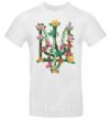 Men's T-Shirt Coat of arms with flowers White фото