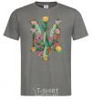 Men's T-Shirt Coat of arms with flowers dark-grey фото