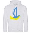 Men`s hoodie Peace to Ukraine - a dove of peace sport-grey фото