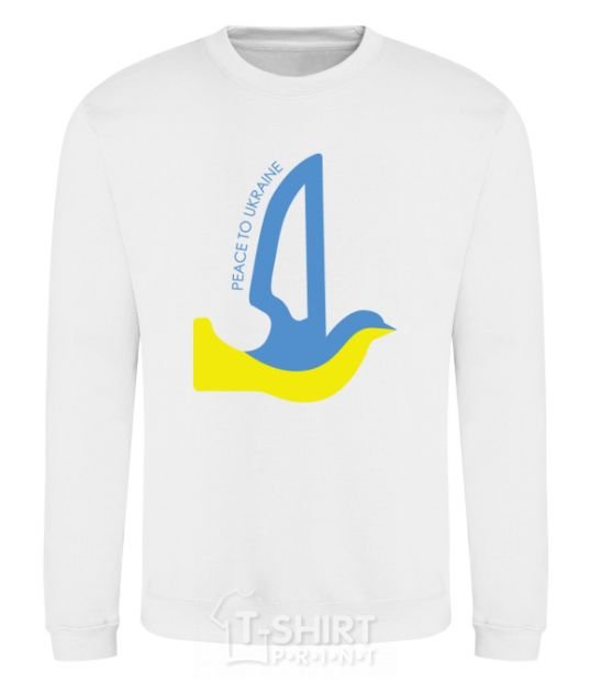 Sweatshirt Peace to Ukraine - a dove of peace White фото