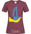 Women's T-shirt Peace to Ukraine - a dove of peace burgundy фото