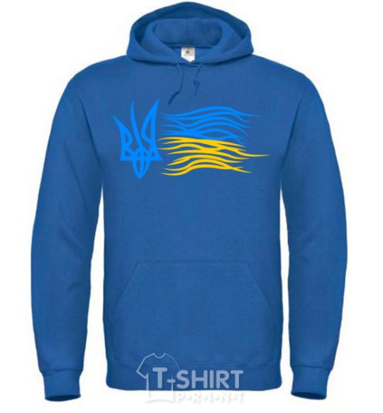 Men`s hoodie Coat of Arms and Flag of Ukraine royal фото
