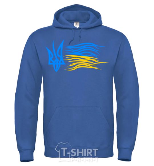 Men`s hoodie Coat of Arms and Flag of Ukraine royal фото