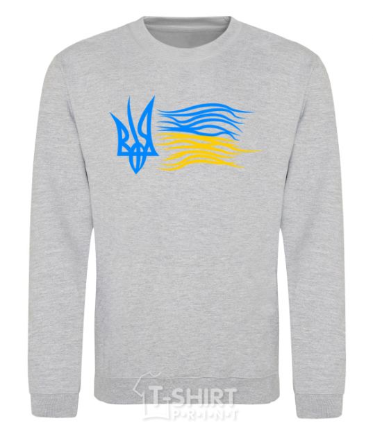 Sweatshirt Coat of Arms and Flag of Ukraine sport-grey фото