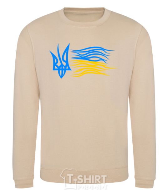 Sweatshirt Coat of Arms and Flag of Ukraine sand фото