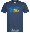 Men's T-Shirt Coat of Arms and Flag of Ukraine navy-blue фото