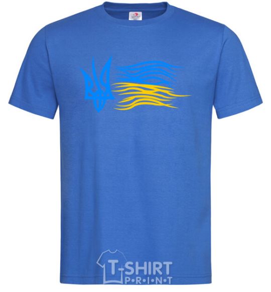 Men's T-Shirt Coat of Arms and Flag of Ukraine royal-blue фото