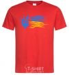 Men's T-Shirt Coat of Arms and Flag of Ukraine red фото
