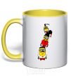 Mug with a colored handle Cossack henchmen yellow фото