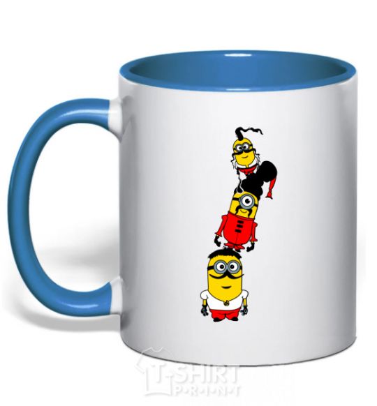 Mug with a colored handle Cossack henchmen royal-blue фото