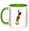 Mug with a colored handle Cossack henchmen kelly-green фото