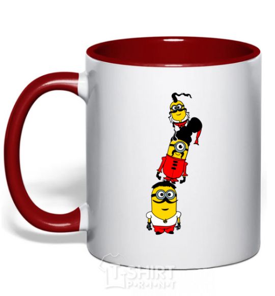 Mug with a colored handle Cossack henchmen red фото