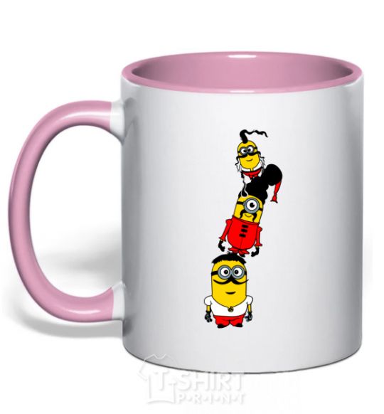 Mug with a colored handle Cossack henchmen light-pink фото