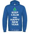 Men`s hoodie KEEP CALM AND HAPPY NEW YEAR royal фото