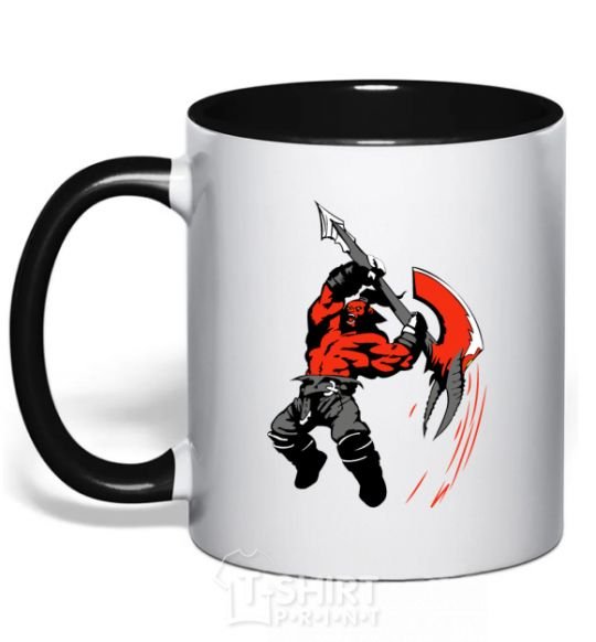 Mug with a colored handle DOTA black фото