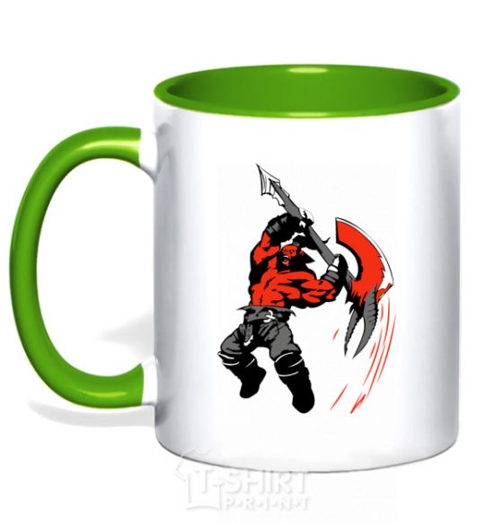Mug with a colored handle DOTA kelly-green фото