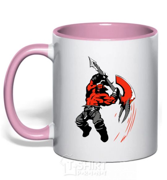 Mug with a colored handle DOTA light-pink фото