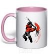 Mug with a colored handle DOTA light-pink фото