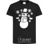 Kids T-shirt Snowman V.1 black фото