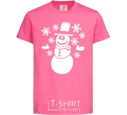 Kids T-shirt Snowman V.1 heliconia фото