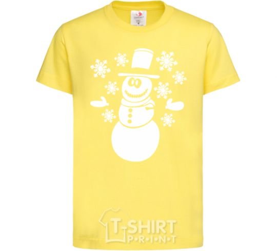 Kids T-shirt Snowman V.1 cornsilk фото