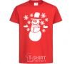 Kids T-shirt Snowman V.1 red фото