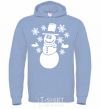 Men`s hoodie Snowman V.1 sky-blue фото