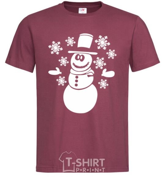 Men's T-Shirt Snowman V.1 burgundy фото