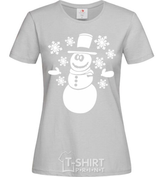 Women's T-shirt Snowman V.1 grey фото