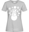 Women's T-shirt Snowman V.1 grey фото