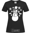 Women's T-shirt Snowman V.1 black фото