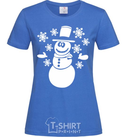 Women's T-shirt Snowman V.1 royal-blue фото