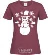 Women's T-shirt Snowman V.1 burgundy фото