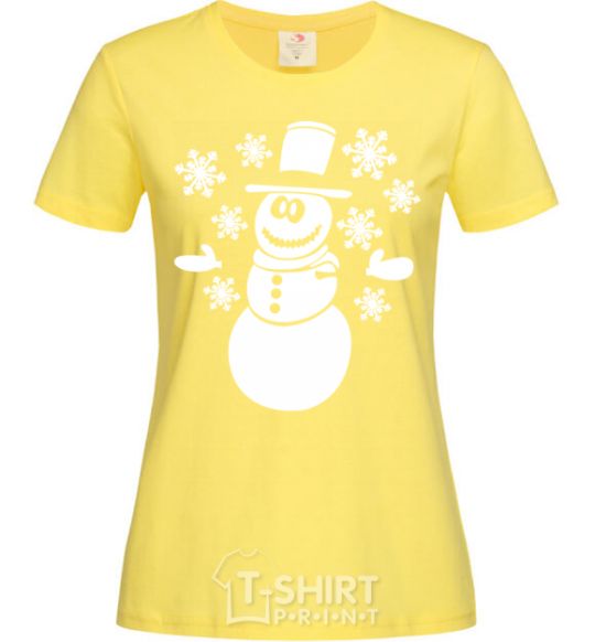Женская футболка Snowman V.1 Лимонный фото