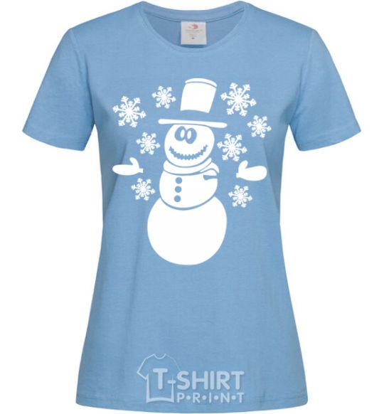 Women's T-shirt Snowman V.1 sky-blue фото