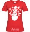 Women's T-shirt Snowman V.1 red фото