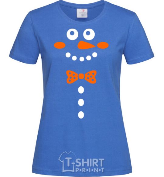 Women's T-shirt SHY SNOWMAN royal-blue фото