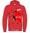 Men`s hoodie HEART MUSIC Part 1 bright-red фото