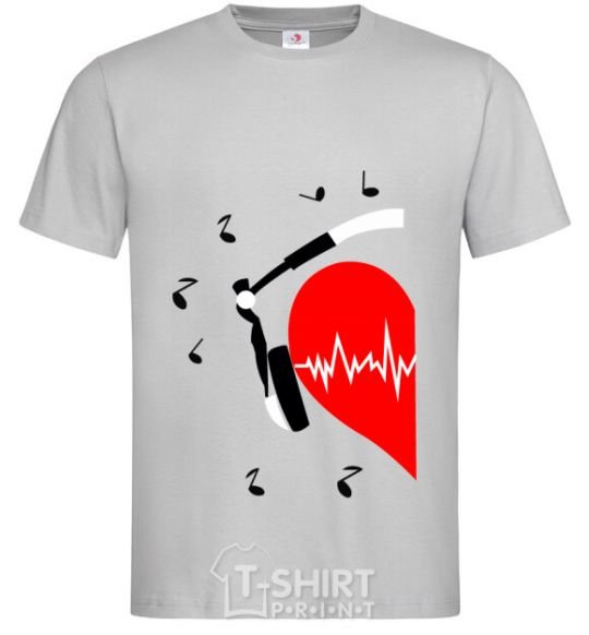 Men's T-Shirt HEART MUSIC Part 1 grey фото