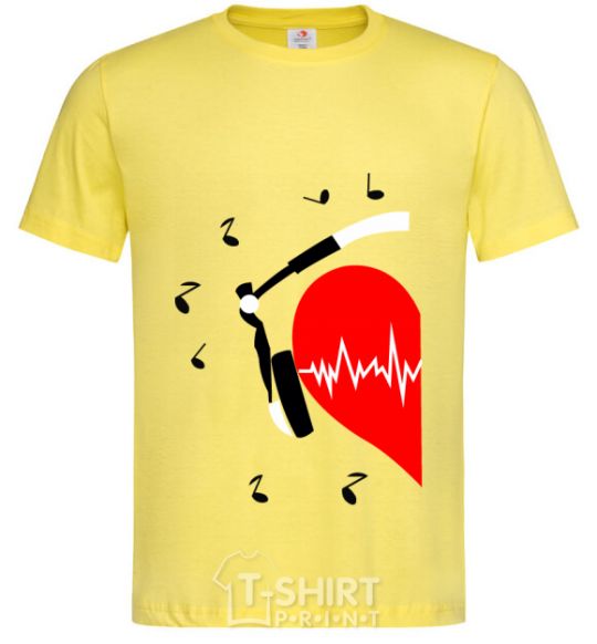 Men's T-Shirt HEART MUSIC Part 1 cornsilk фото