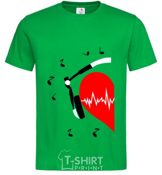 Men's T-Shirt HEART MUSIC Part 1 kelly-green фото