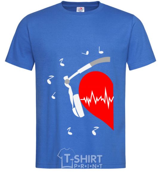 Men's T-Shirt HEART MUSIC Part 1 royal-blue фото