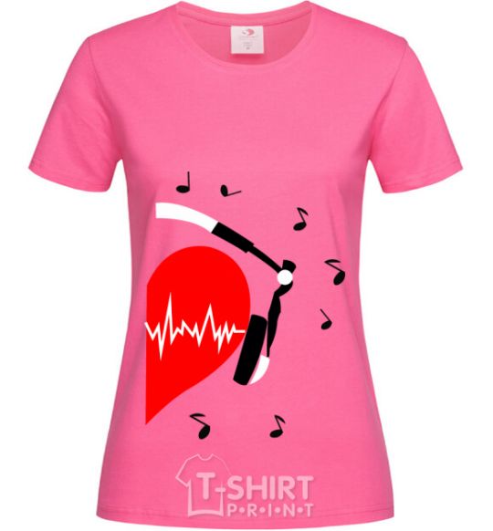 Women's T-shirt HEART MUSIC Part 2 heliconia фото