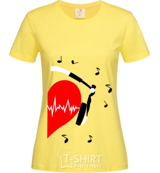 Women's T-shirt HEART MUSIC Part 2 cornsilk фото