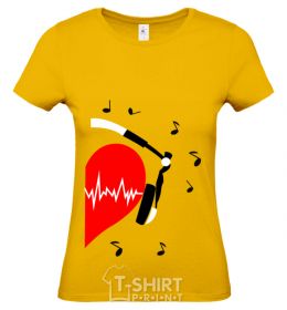 Women's T-shirt HEART MUSIC Part 2 cornsilk фото