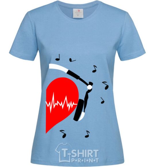 Women's T-shirt HEART MUSIC Part 2 sky-blue фото