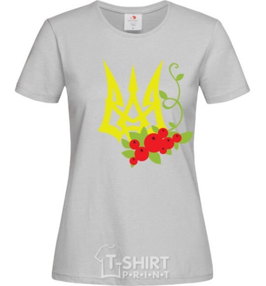 Women's T-shirt Coat of arms with viburnum grey фото